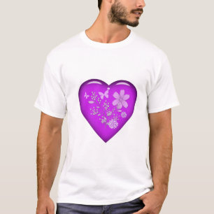 T-shirt Magnifique cœur floral en verre