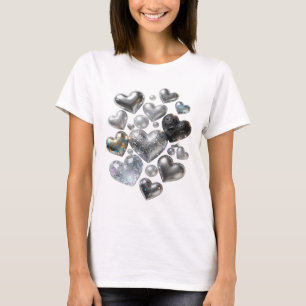 T-shirt Magnifique conception de chemise coeurs et étoiles