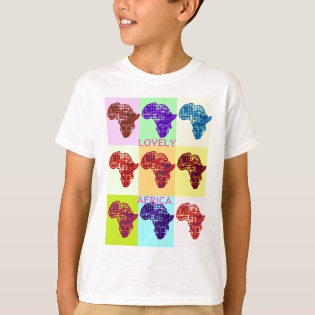 T-shirt Magnifique Couleur Afrique Carte Pop Motif Art Des (Devant)