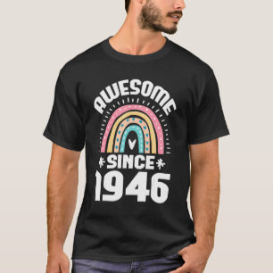 T-shirt Magnifique Depuis 1946 77e Anniversaire Arc-en-cie