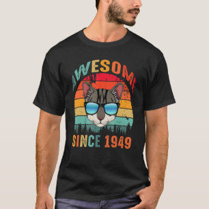 T-shirt Magnifique depuis 1949 74e anniversaire pour chat