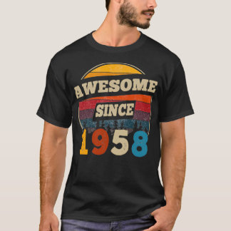 T-shirt Magnifique Depuis 1958 64e Cadeau Anniversaire Pou