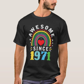 T-shirt Magnifique Depuis 1971 51E Anniversaire Rainbow Gi