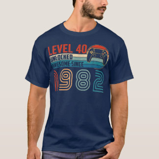 T-shirt Magnifique Depuis 1982 Niveau 40 Video Gamer B dév