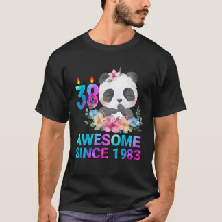 T-shirt Magnifique Depuis 1983 Panda Cute 38 Ans 38E Bi