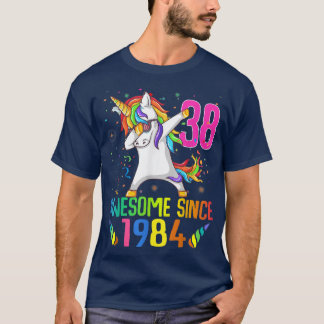 T-shirt Magnifique Depuis 1984 Dabbing Unicorn Anniversair