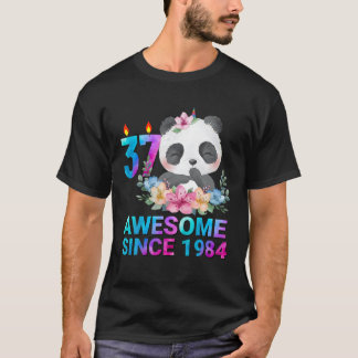 T-shirt Magnifique Depuis 1984 Panda Mignonne 37 Ans 37E B