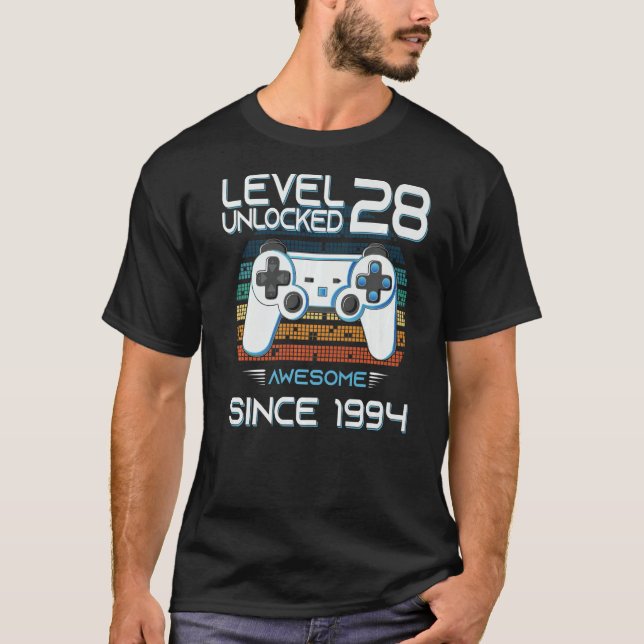 T-shirt Magnifique Depuis 1994 Anniversaire Niveau 28 Jeu  (Devant)
