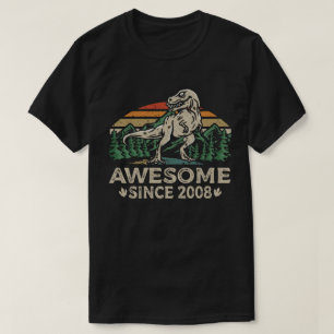 T-shirt Magnifique depuis 2008 Dinosaur 15 Anniversaire 15