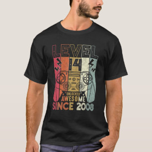 T-shirt Magnifique Depuis 2008 Niveau 14 Déverrouillé 14E 