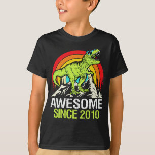T-shirt Magnifique depuis 2010 Dinosaur 13 Année 13ème ann