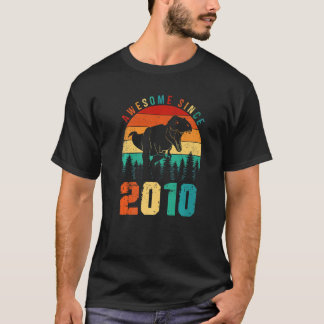 T-shirt Magnifique depuis 2010 Retro Dinosaur Boys 13e ann