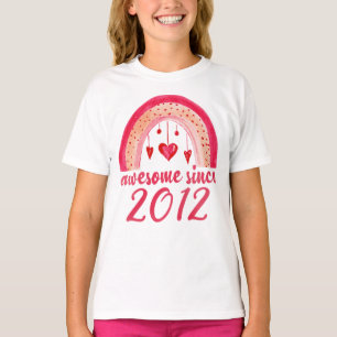 T-shirt  Magnifique depuis 2012 Rainbow 10th Birthday Cade