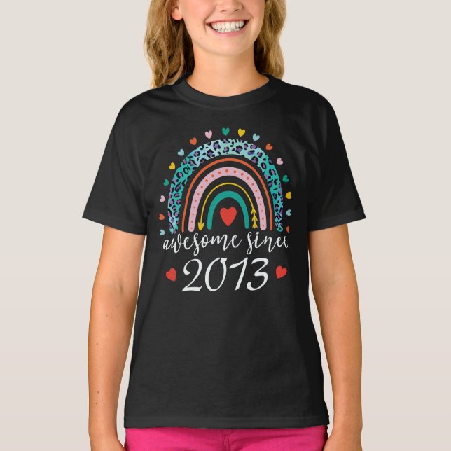 T-shirt Magnifique depuis 2013 Rainbow 9th Birthday Gift  (Devant)