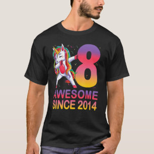T-shirt Magnifique Depuis 2014 Dabbing Unicorn B Jour 8 an