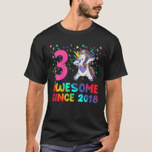 T-shirt Magnifique Depuis 2018 Dabbing Unicorn 3 Ans 3E