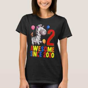 T-shirt Magnifique depuis 2020 2ème anniversaire Zebra col