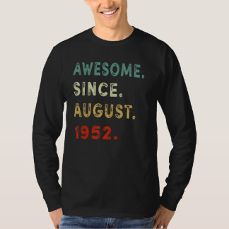 T-shirt Magnifique depuis août 1952 70 ans 70e anniversair