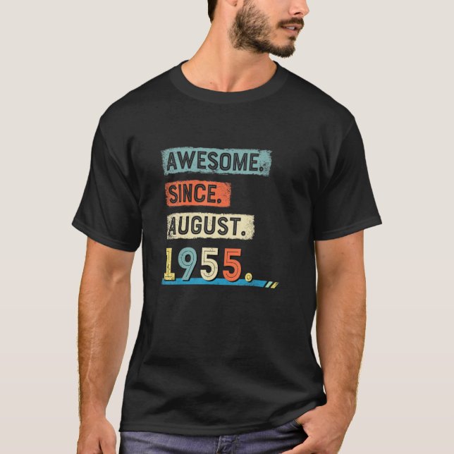 T-shirt Magnifique Depuis Août 1955 Hommes Anniversaires (Devant)