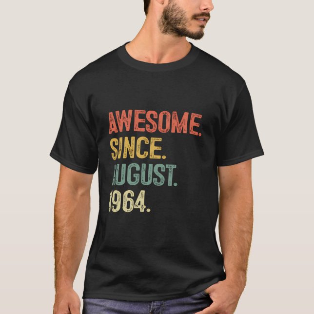 T-shirt Magnifique Depuis Août 1964 59E Cadeaux Anniversai (Devant)