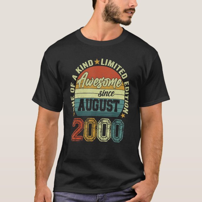 T-shirt Magnifique depuis août 2000 22e anniversaire 22 an (Devant)