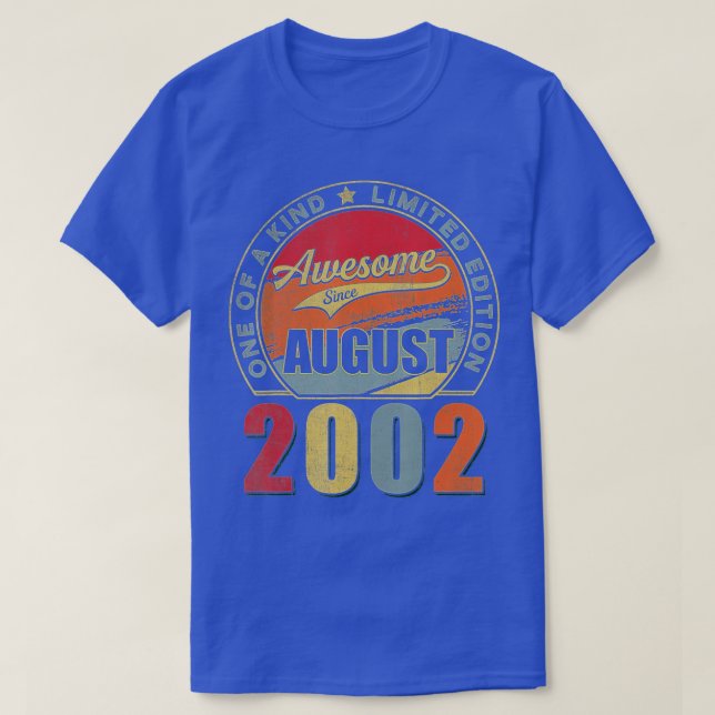 T-shirt Magnifique depuis août 2002 20 ans 20e anniversair (Design devant)