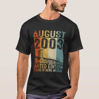 T-shirt Magnifique Depuis Août 2003 Cadeaux Vintages Homme