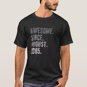 T-shirt Magnifique depuis août 2005 17ème anniversaire Vin