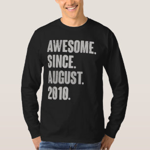 T-shirt Magnifique Depuis Août 2010 12 Ans 12ème Anniversa