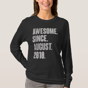 T-shirt Magnifique Depuis Août 2010 12 Ans 12ème Anniversa
