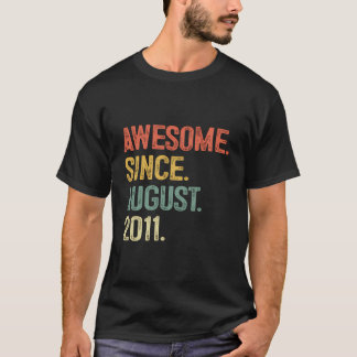 T-shirt Magnifique Depuis Août 2011 12E Cadeaux Anniversai