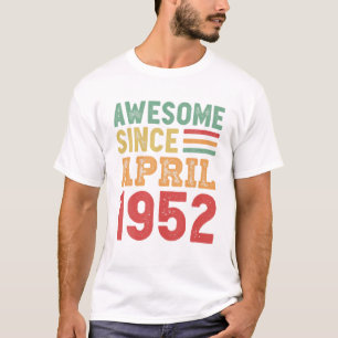 T-shirt Magnifique Depuis Avril 1952 70E Anniversaire Retr