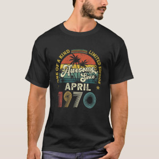 T-shirt Magnifique Depuis Avril 1970 Vintage 52E Anniversa