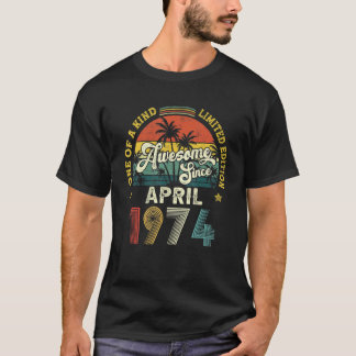 T-shirt Magnifique depuis avril 1974 Vintage 48ème anniver