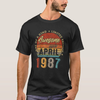 T-shirt Magnifique Depuis Avril 1987 Vintage 35E Anniversa