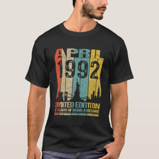 T-shirt Magnifique Depuis Avril 1992 30E Anniversaire Vint