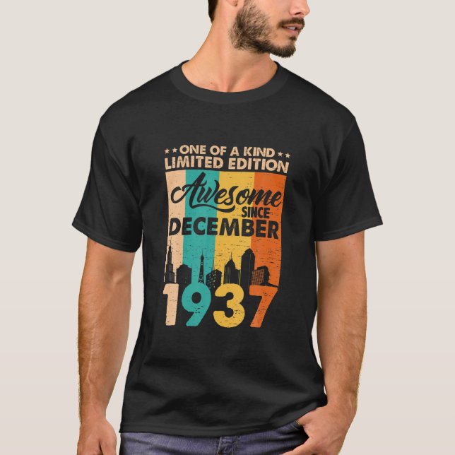 T-shirt Magnifique Depuis Décembre 1937 84E Anniversaire V (Devant)