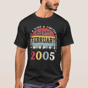 T-shirt Magnifique depuis février 2005 Vintage Anniversair