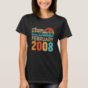 T-shirt Magnifique Depuis Février 2008 14 Ans 14ème Birt
