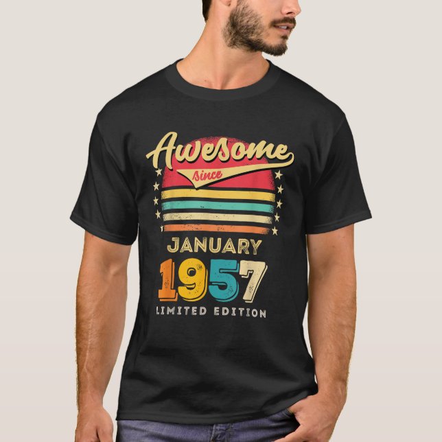 T-shirt Magnifique Depuis Janvier 1957 Anniversaire (Devant)