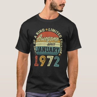 T-shirt Magnifique Depuis Janvier 1972 50 Ans 50E Naissanc
