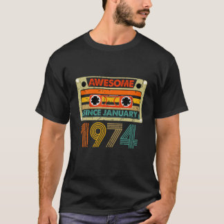 T-shirt Magnifique Depuis Janvier 1974 50 Ans 50e Naissanc