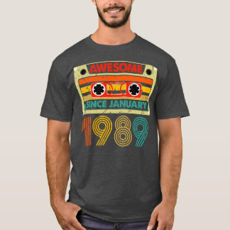 T-shirt Magnifique Depuis Janvier 1989 35 Ans 35ème Naissa