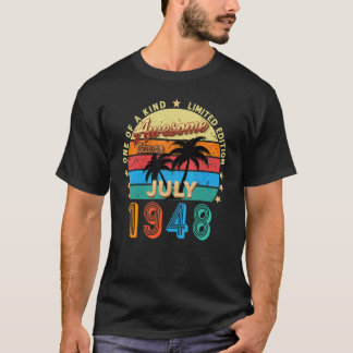 T-shirt Magnifique depuis juillet 1948 74e anniversaire Re