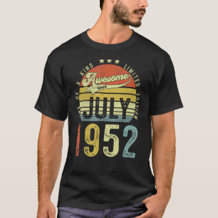 T-shirt Magnifique depuis juillet 1952 Vintage 70ème anniv