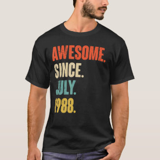 T-shirt Magnifique Depuis Juillet 1988 34 Année Vieux Cade