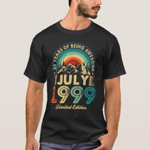 T-shirt Magnifique depuis juillet 1999 Vintage 24ème anniv