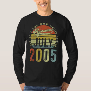 T-shirt Magnifique Depuis Juillet 2005 Vintage 17ème Anniv
