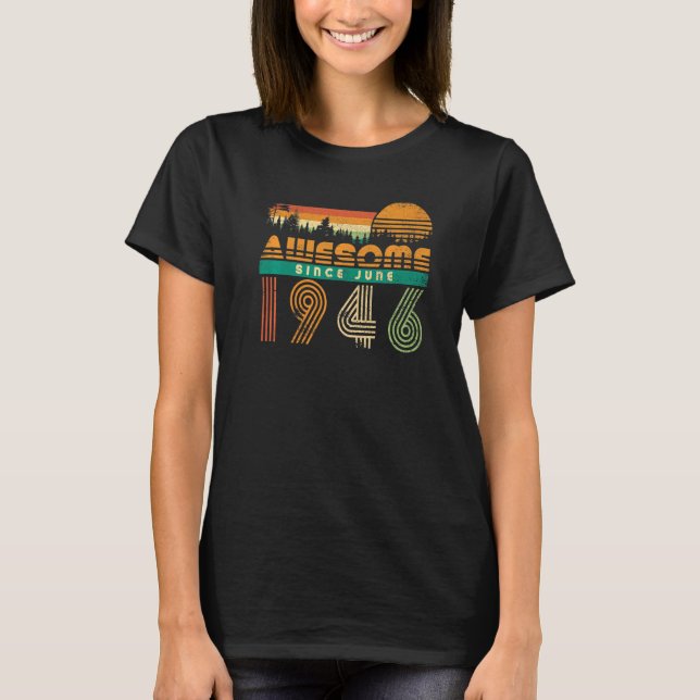 T-shirt Magnifique Depuis Juin 1946 Anniversaire Pour Homm (Devant)
