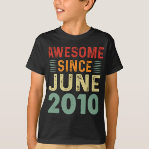 T-shirt Magnifique Depuis Juin 2010 Anniversaire Vintage